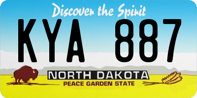 ND license plate KYA887