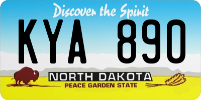 ND license plate KYA890
