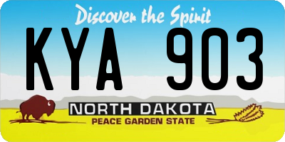 ND license plate KYA903