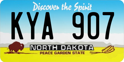 ND license plate KYA907