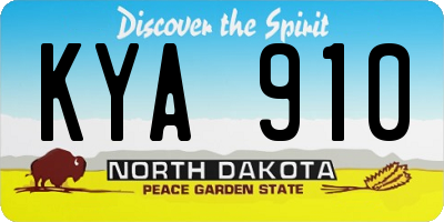 ND license plate KYA910