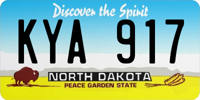 ND license plate KYA917
