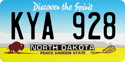 ND license plate KYA928
