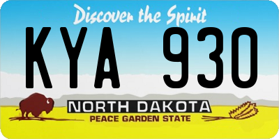 ND license plate KYA930