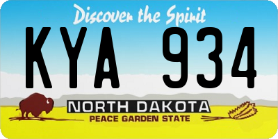 ND license plate KYA934