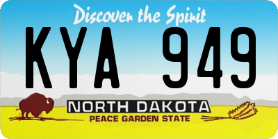 ND license plate KYA949