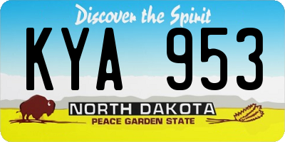 ND license plate KYA953