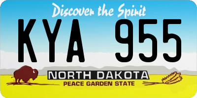 ND license plate KYA955