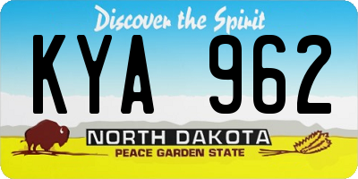 ND license plate KYA962