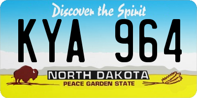 ND license plate KYA964