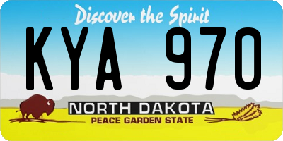 ND license plate KYA970