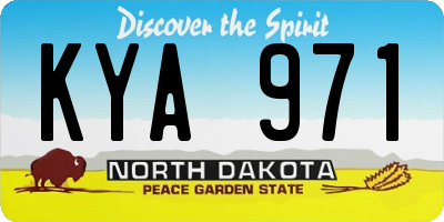 ND license plate KYA971