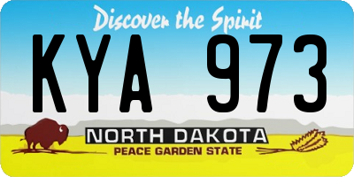 ND license plate KYA973