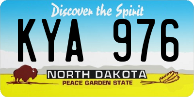 ND license plate KYA976