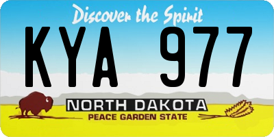ND license plate KYA977