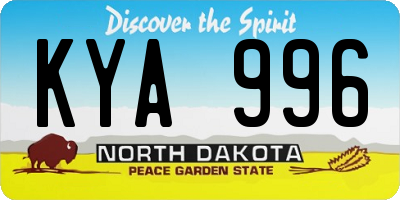 ND license plate KYA996