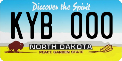 ND license plate KYB000