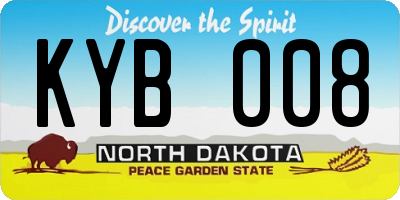 ND license plate KYB008