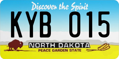 ND license plate KYB015