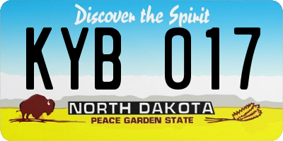 ND license plate KYB017