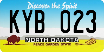 ND license plate KYB023