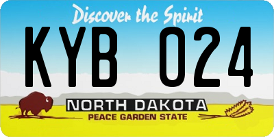 ND license plate KYB024