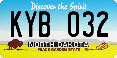 ND license plate KYB032