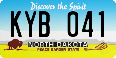 ND license plate KYB041