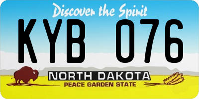 ND license plate KYB076