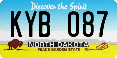 ND license plate KYB087