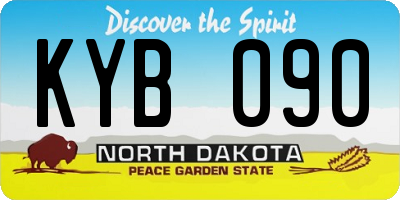 ND license plate KYB090