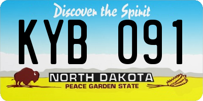 ND license plate KYB091