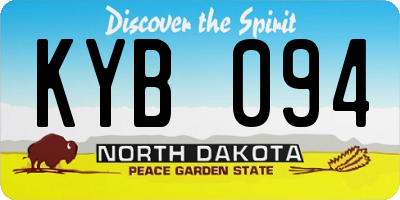 ND license plate KYB094