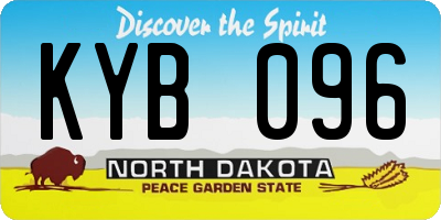 ND license plate KYB096