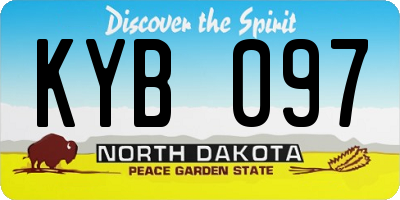 ND license plate KYB097