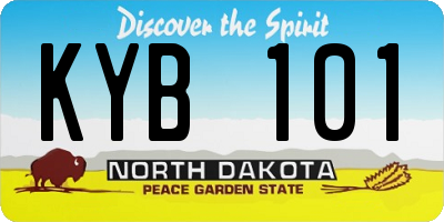 ND license plate KYB101