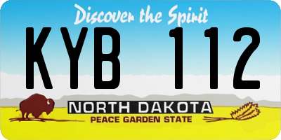 ND license plate KYB112
