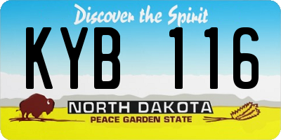 ND license plate KYB116