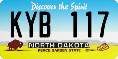 ND license plate KYB117