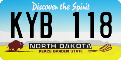 ND license plate KYB118
