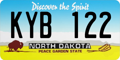 ND license plate KYB122
