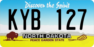 ND license plate KYB127