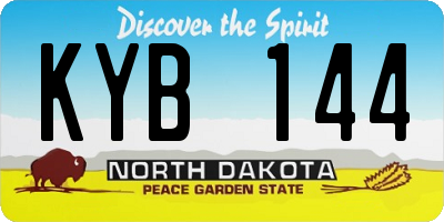 ND license plate KYB144