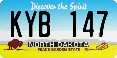 ND license plate KYB147