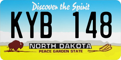 ND license plate KYB148