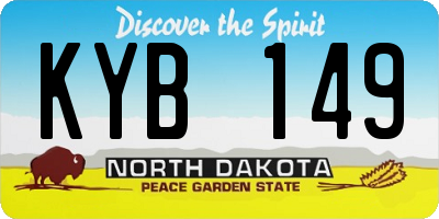 ND license plate KYB149