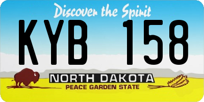 ND license plate KYB158