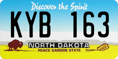 ND license plate KYB163