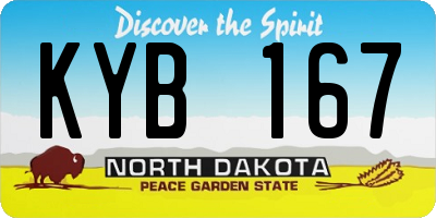 ND license plate KYB167
