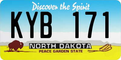 ND license plate KYB171
